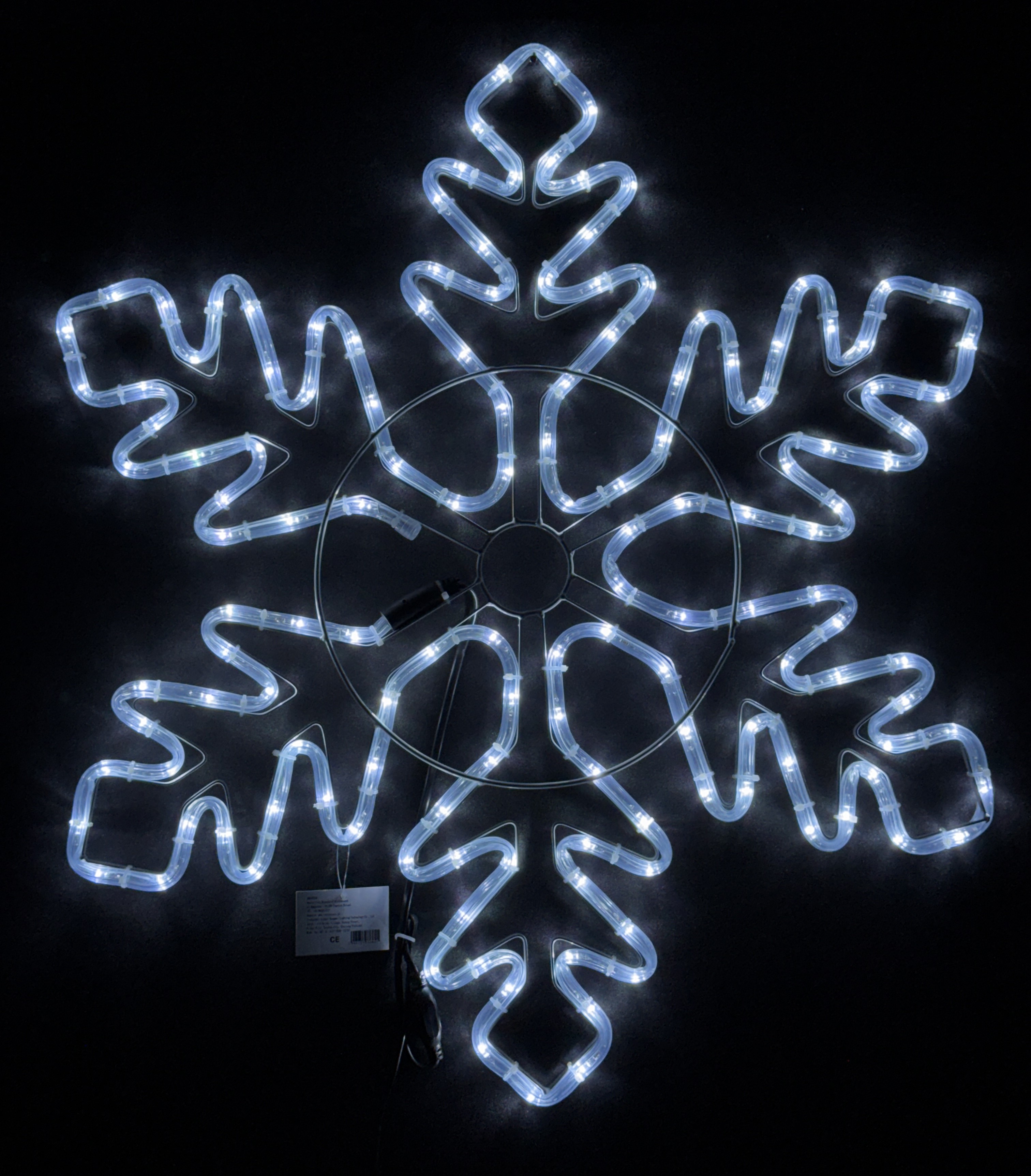 Ozdoba Świąteczna e Śnieżynka 120 LED 65 cm XXl wisząca gwiazda_realne