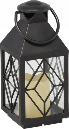 Świąteczny Lampion z wkładem LED CZARNY - 11x11x26,5cm