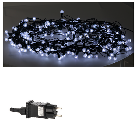 LAMPKI LED CHERRY BALL 200L ZIMNY BIAŁY, DŁ. 3 + 16 M