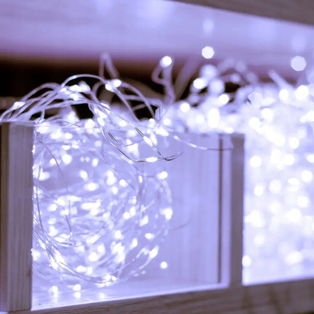 KURTYNA ŚWIETLNA DRUCIKI 300L ZIMNY BIAŁY, 3 x 3 M, USB, Z PILOTEM