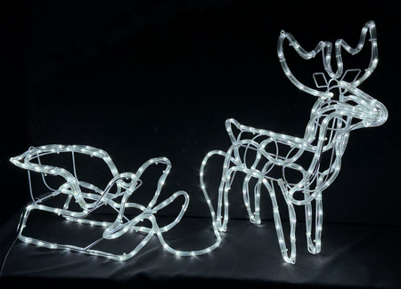 Renifer z saniami LED – Zimny Biały