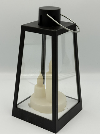 Lampion dekoracyjny LED 23 cm – czarny, z tworzywa sztucznego, na baterie