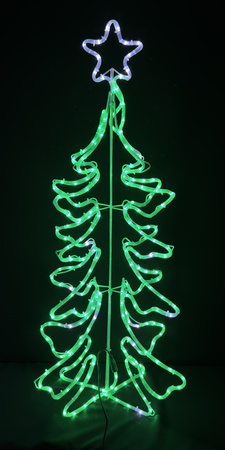 Choinka 3D LED 110 cm z efektem FLASH – Zimna Biel