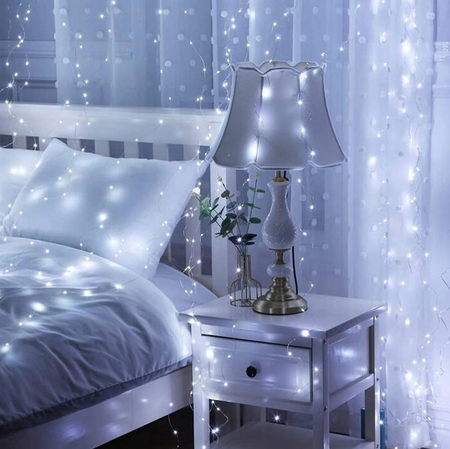 Lampki wiszące LED 300 – kurtyna świetlna dekoracyjna 3x3 m