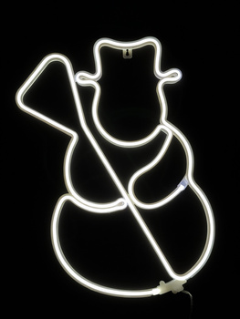 Ozdoba Świąteczna Neon LED – Bałwan Zimne białe światło