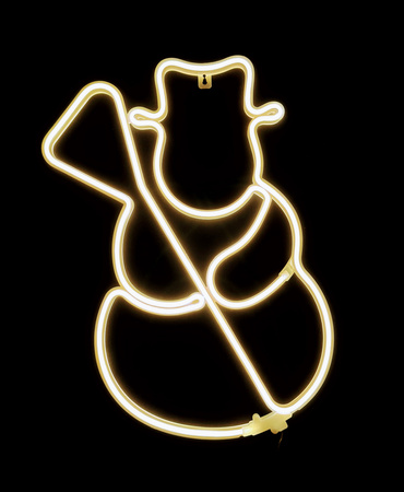 Ozdoba Świąteczna Neon LED – Bałwan ciepłe białe światło
