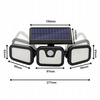 LAMPA SOLARNA LED CZUJNIK RUCHU ZMIERZCHU 3 PUNKTY ŚWIETLNE 86 LED
