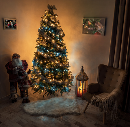 CHOINKA PREMIUM SZTUCZNA GĘSTA ZIELONA 220 cm FULL PE 100% SILIKONOWA