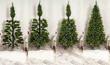 CHOINKA SZTUCZNA ŚWIERK 220 cm PREMIUM PE01 PIĘKNA GĘSTA JAK ŻYWA ZIELONA