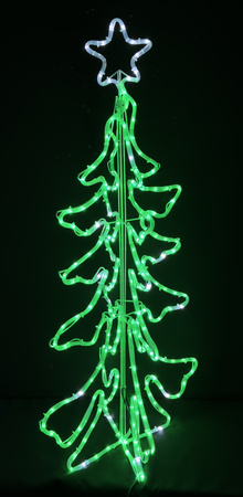 Choinka 3D LED 110 cm z efektem FLASH – Zimna Biel