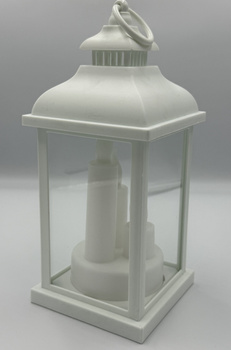 Lampion dekoracyjny LED 22 cm – biały, z tworzywa sztucznego, na baterie