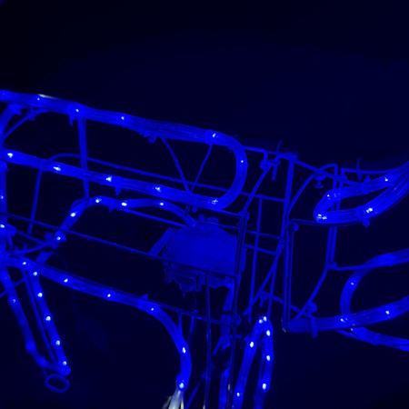 RENIFER LED Z RUCHOMĄ GŁOWĄ XXL 115 cm NIEBIESKI + BIAŁY FLASH