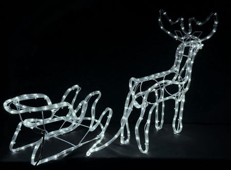 Renifer z saniami LED – Zimny Biały