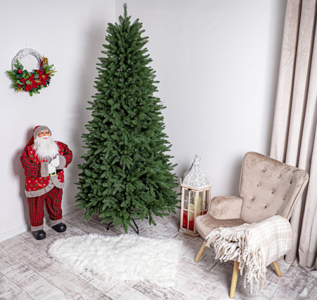 CHOINKA PREMIUM SZTUCZNA GĘSTA ZIELONA 220 cm FULL PE 100% SILIKONOWA