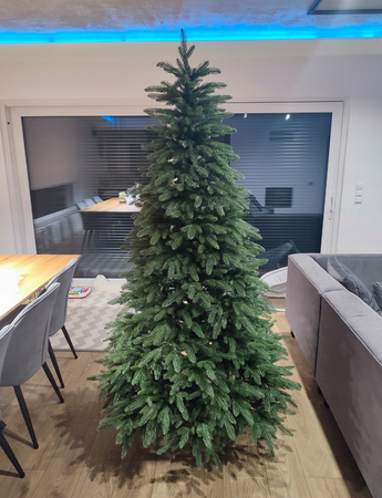 CHOINKA PREMIUM SZTUCZNA GĘSTA ZIELONA 220 cm FULL PE 100% SILIKONOWA