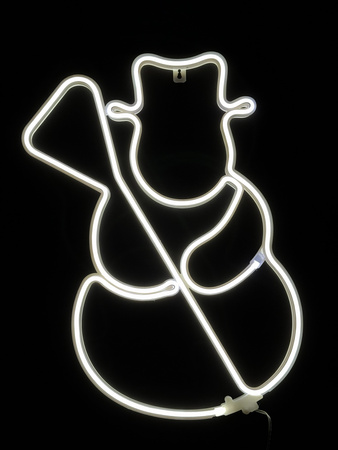 Ozdoba Świąteczna Neon LED – Bałwan Zimne białe światło