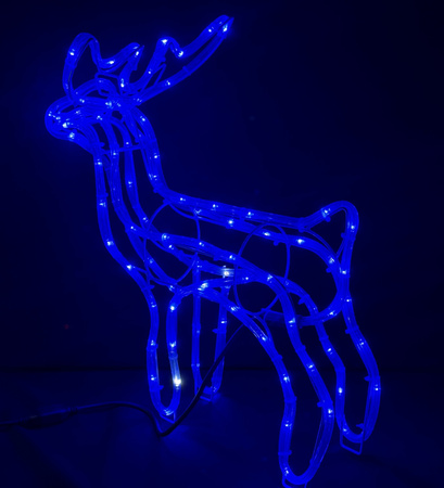 Renifer LED 55 cm – Niebieski + Zimny FLASH