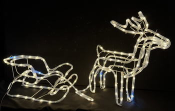 Renifer z saniami LED – Ciepły Biały + Zimny FLASH