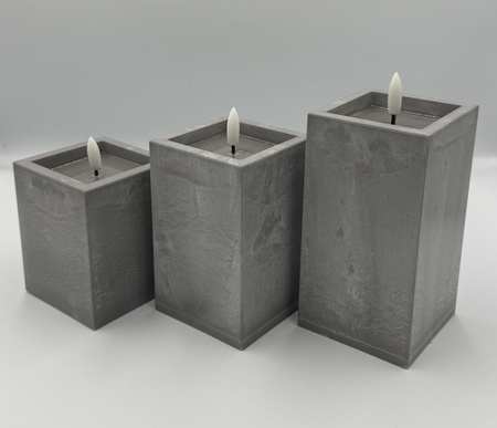 Świeczka betonopodobna LED 12 cm