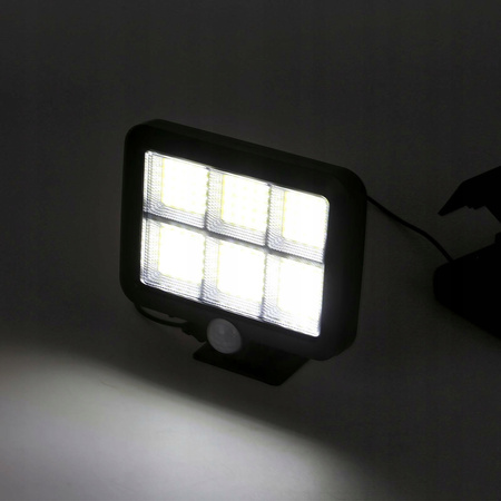 LAMPA SOLARNA Z CZUJNIKIEM RUCHU ZMIERZCHU 120 LED DUŻY PANEL MEGA MOCNA