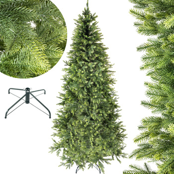 CHOINKA SZTUCZNA ŚWIERK 220 cm PREMIUM PE01 PIĘKNA GĘSTA JAK ŻYWA ZIELONA