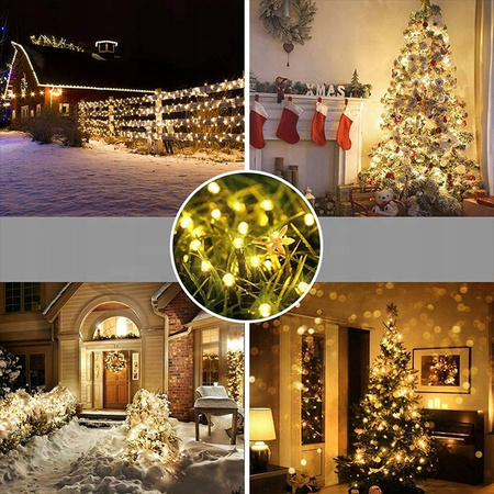 Lampki Choinkowe 500 LED – Ciepły Biały | 35 m | 8 Trybów Świecenia z Programatorem