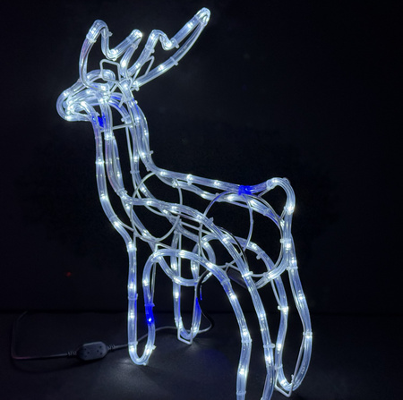 Renifer LED 55 cm – Zimny Biały + Niebieski FLASH