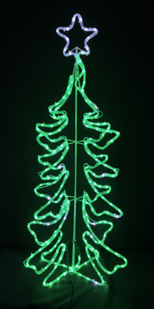 Choinka 3D LED 110 cm z efektem FLASH – Zimna Biel