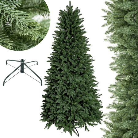 CHOINKA PREMIUM SZTUCZNA GĘSTA ZIELONA 220 cm FULL PE 100% SILIKONOWA