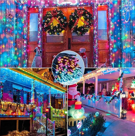 Lampki Choinkowe 300 LED – MULTI | 22 m | 8 Trybów Świecenia z Programatorem