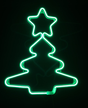 Ozdoba Świąteczna Neon LED – Choinka zielone światło