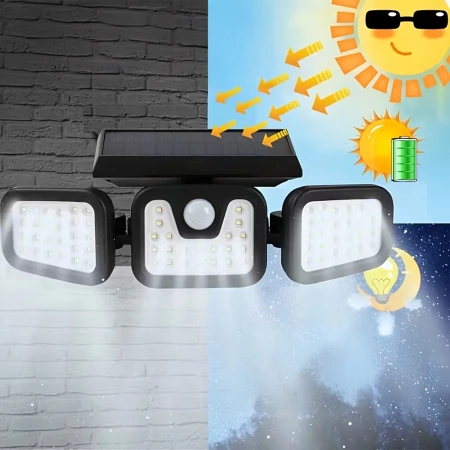 Lampa Solarna 74 Led 4w1 Zewnętrzna Uliczna Czujnik Ruchu Zmierzchu Mocna