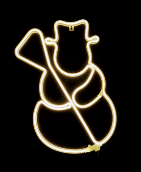 Ozdoba Świąteczna Neon LED – Bałwan ciepłe białe światło