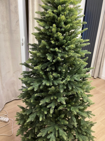 CHOINKA PREMIUM SZTUCZNA GĘSTA ZIELONA 220 cm FULL PE 100% SILIKONOWA