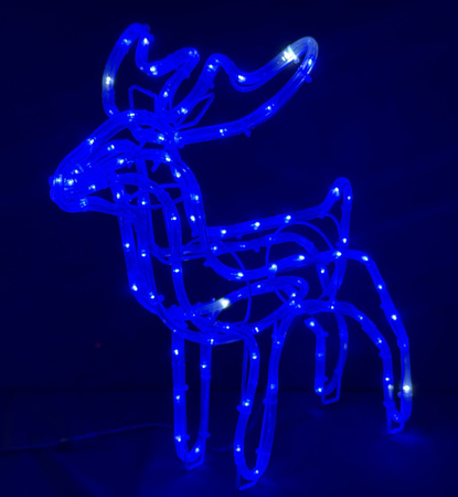 Renifer LED 55 cm – Niebieski + Zimny FLASH