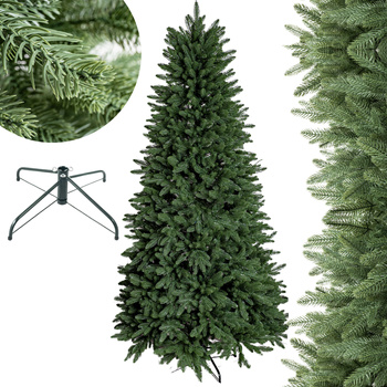 CHOINKA PREMIUM SZTUCZNA GĘSTA ZIELONA 220 cm FULL PE 100% SILIKONOWA