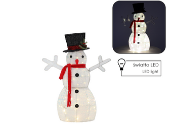 OZDOBA ŚWIĄTECZNA - BAŁWAN LED 72 CM BIAŁY