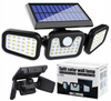 LAMPA SOLARNA LED CZUJNIK RUCHU ZMIERZCHU 3 PUNKTY ŚWIETLNE 86 LED