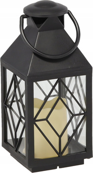 Świąteczny Lampion z wkładem LED CZARNY - 11x11x26,5cm