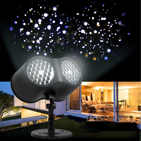 Projektor Laserowy Led Świąteczny Rzutnik na Dom Reflektor Śnieżynki Płatki