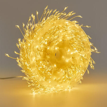 Lampki LED Ryżyki – 2000 diod | 100 m | Ciepłe białe | Szpula | Pilot | 8 programów