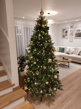 CHOINKA SZTUCZNA ŚWIERK 220 cm PREMIUM PE01 PIĘKNA GĘSTA JAK ŻYWA ZIELONA