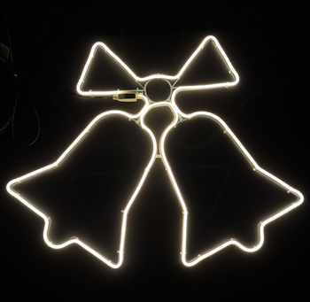 Ozdoba Świąteczna Neon LED – Dzwonki ciepłe białe światło