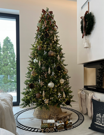 CHOINKA SZTUCZNA ŚWIERK 220 cm PREMIUM PE01 PIĘKNA GĘSTA JAK ŻYWA ZIELONA