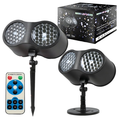 Projektor Laserowy Led Świąteczny Rzutnik na Dom Reflektor Śnieżynki Płatki