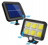 LAMPA SOLARNA Z CZUJNIKIEM RUCHU ZMIERZCHU 120 LED DUŻY PANEL MEGA MOCNA