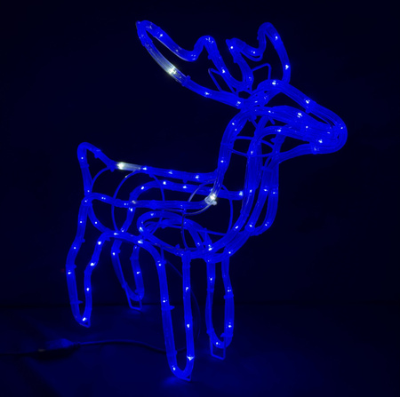 Renifer LED 55 cm – Niebieski + Zimny FLASH