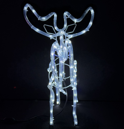 Renifer LED 55 cm – Zimny Biały + Niebieski FLASH