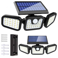 Lampa Solarna 74 Led 4w1 Zewnętrzna Uliczna Czujnik Ruchu Zmierzchu Mocna
