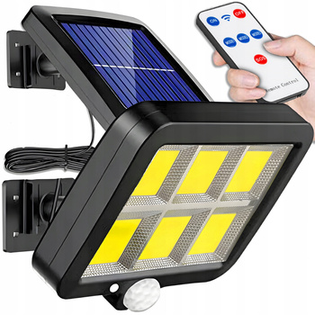LAMPA SOLARNA Z CZUJNIKIEM RUCHU ZMIERZCHU 120 LED DUŻY PANEL MEGA MOCNA